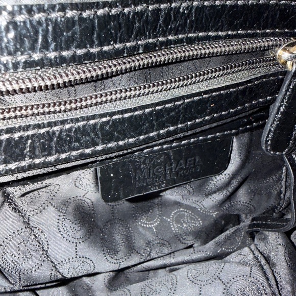 Michael Kors Shiny Black Tote with Gold Accents - Picture 8 of 9